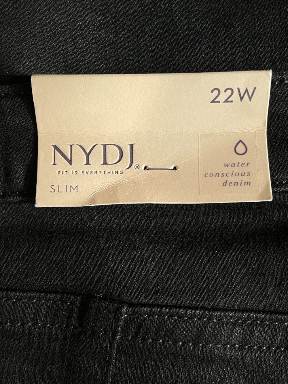 NWT NYDJ Sheri Slim Black Denim Stretch Crop Jeans in Women's 22W - Picture 5 of 16